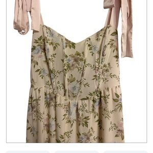 Mine Floral Midi Dress in Cream and Green